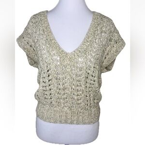 J. Crew Women's V-Neck Sweater in Cream & Olive